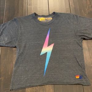 Aviator nation rainbow lightning bolt T-shirt
